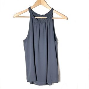 DL gray halter style sleeveless blouse top shirt size small S B197